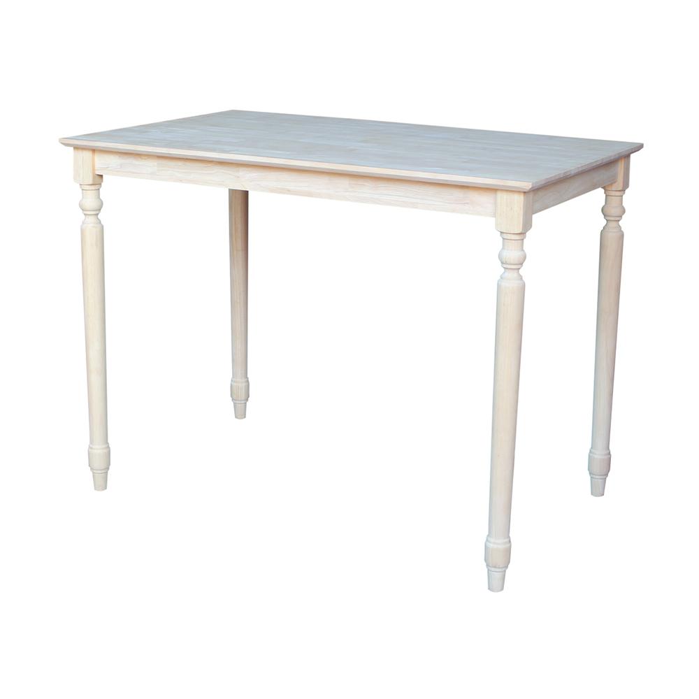 Solid Wood Top Table - Turned Legs