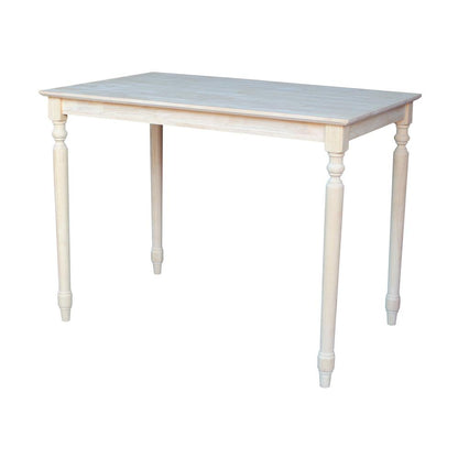 Solid Wood Top Table - Turned Legs