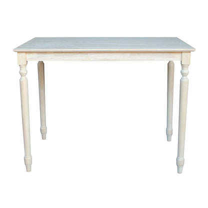 Solid Wood Top Table - Turned Legs