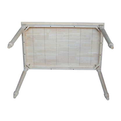 Solid Wood Top Table - Turned Legs
