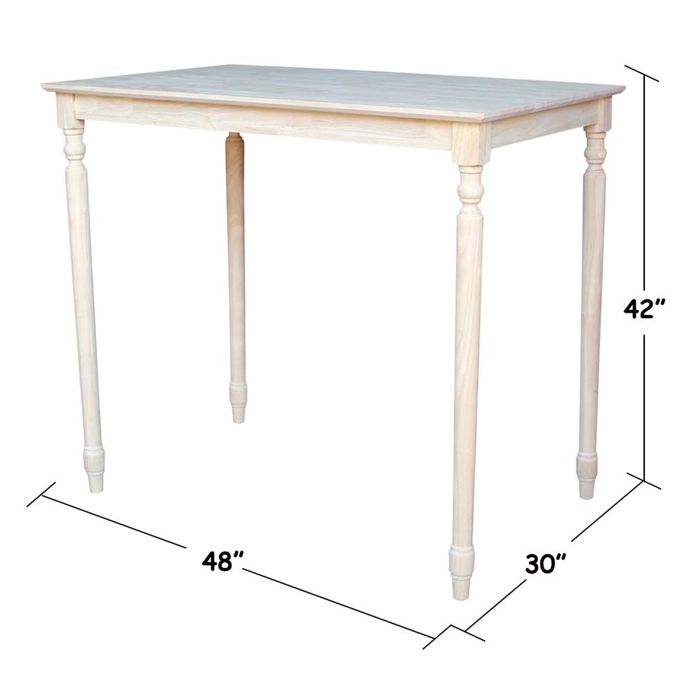 Solid Wood Top Table - Turned Legs