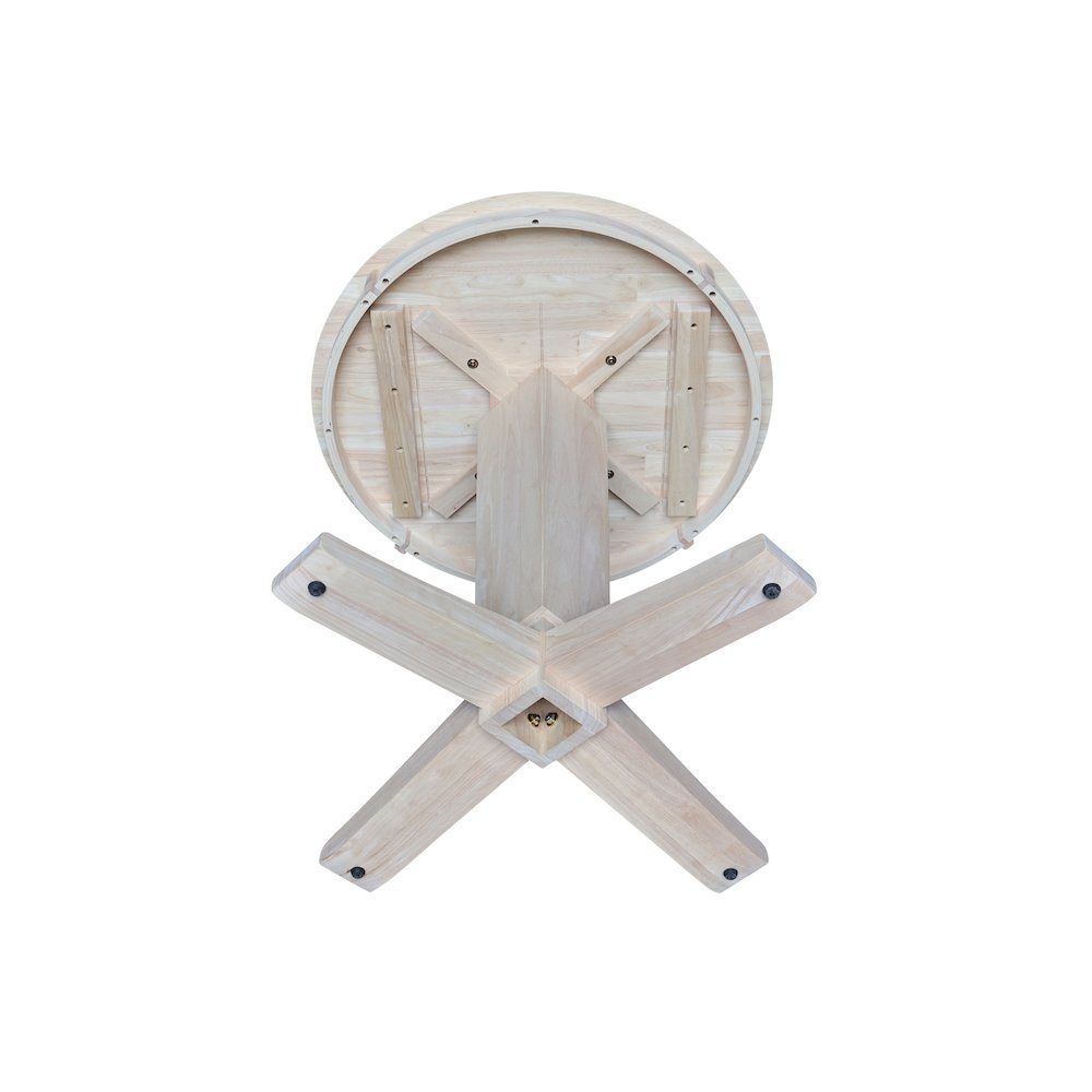 30 in Round Top Pedestal Dining Table in Unfinished