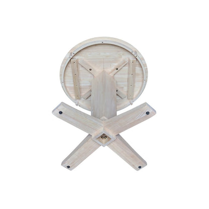 30 in Round Top Pedestal Dining Table in Unfinished