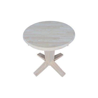 30 in Round Top Pedestal Dining Table in Unfinished