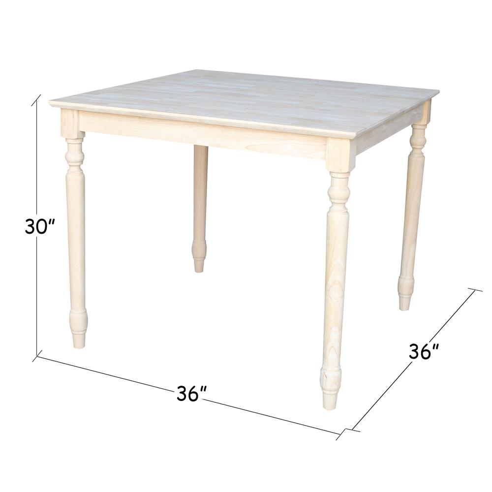 Solid Wood Top Table - Turned Legs