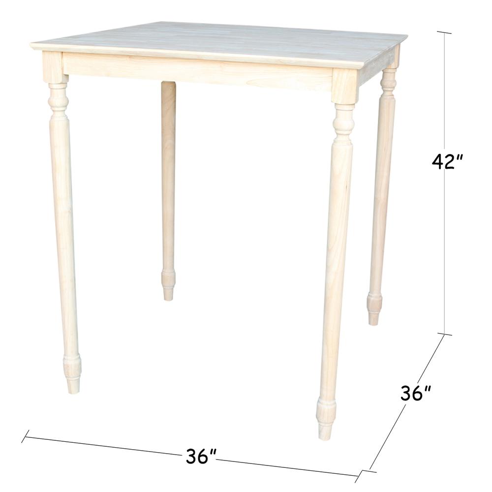 Solid Wood Top Table - Turned Legs