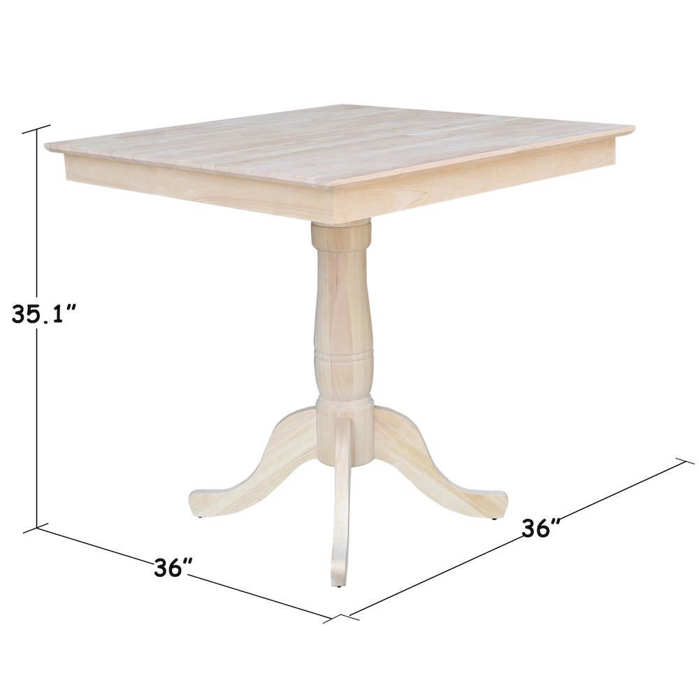 36" x 36" Square Top Pedestal Table - 35.1"H- 558278