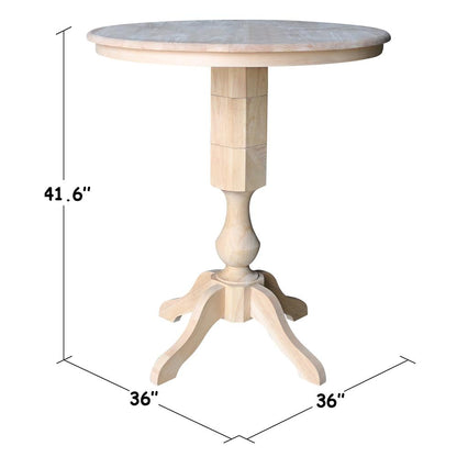 36" Round Top Pedestal Table - 34.9"H