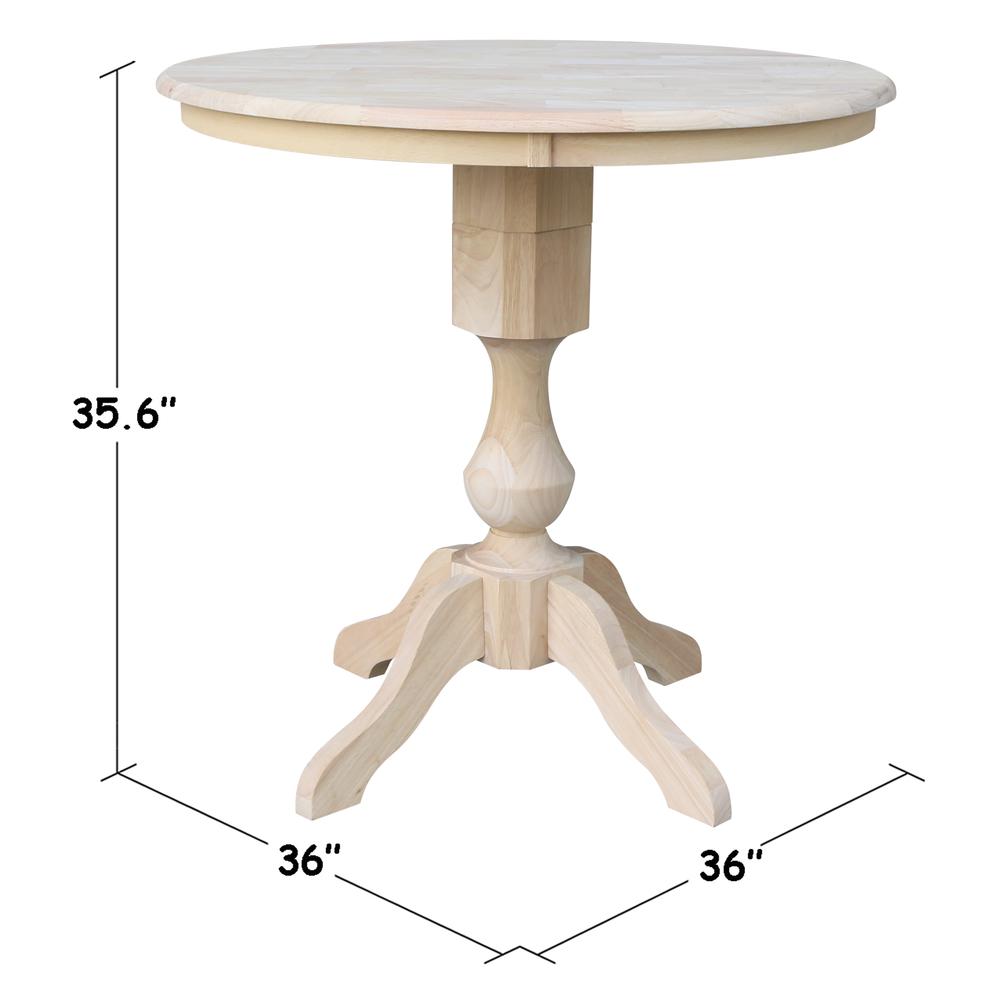 36" Round Top Pedestal Table - 34.9"H