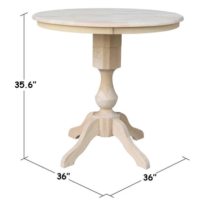 36" Round Top Pedestal Table - 34.9"H