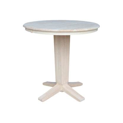 36 in Round Counter Height Dining Table with 12 in Leaf and 2 Stools - 3 Pcs Set
