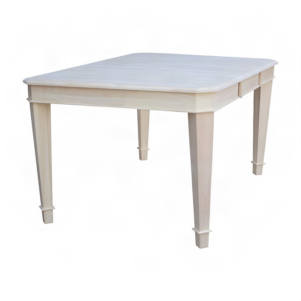 Tuscany Unfinished Hardwood Dining Table with Butterfly Leaf Extension