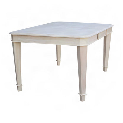 Tuscany Unfinished Hardwood Dining Table with Butterfly Leaf Extension