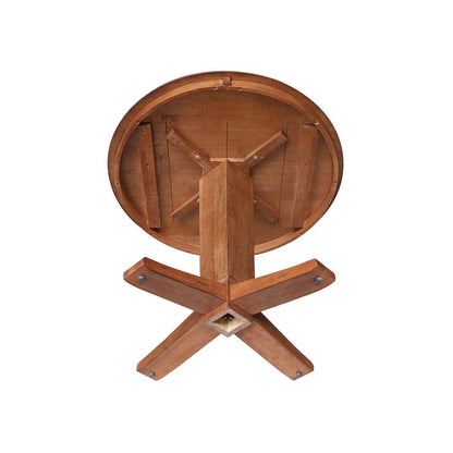 36 in Round Top Pedestal Dining Table in Distressed Oak