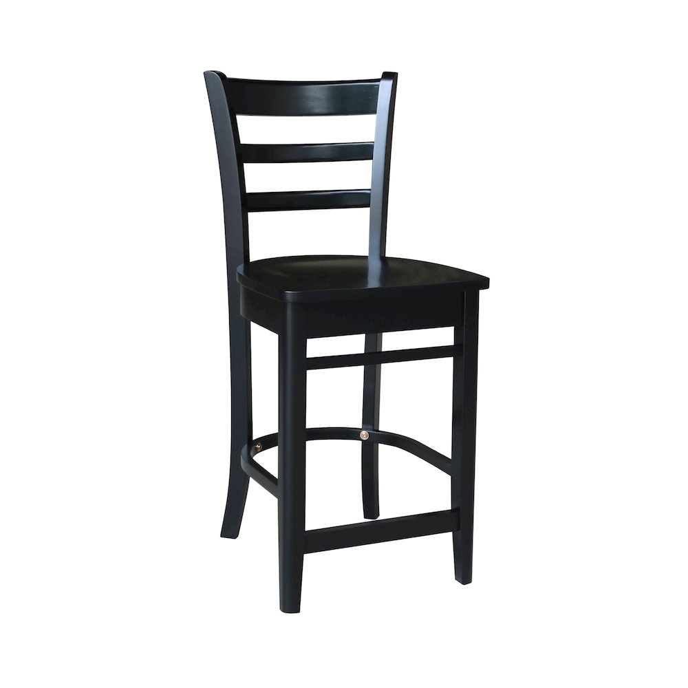 36 in Round Top Pedestal Dining Table with 2 Stools/Black - 3 Piece Set