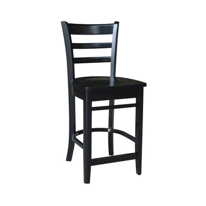 36 in Round Top Pedestal Dining Table with 2 Stools/Black - 3 Piece Set