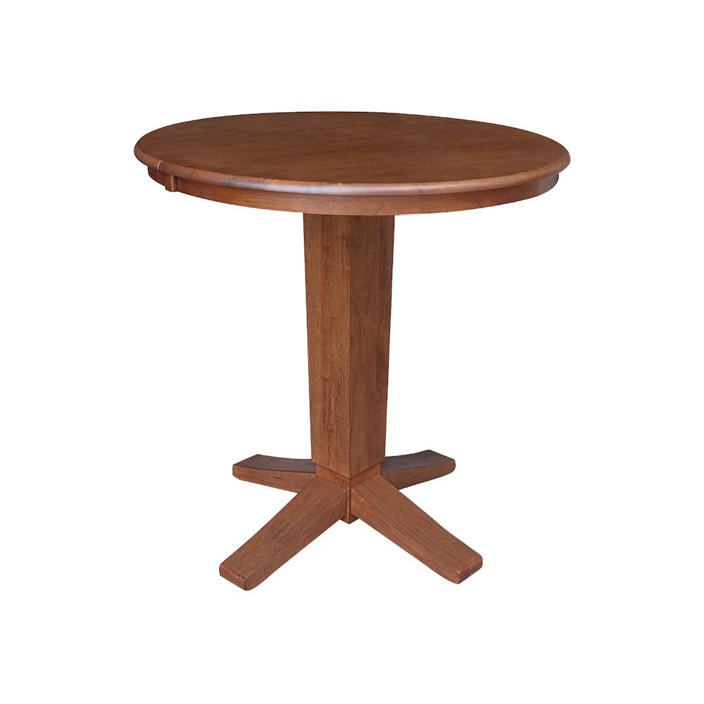 36 in Round Counter Height Dining Table with 12 in Leaf and 2 Stools - 3 Pcs Set