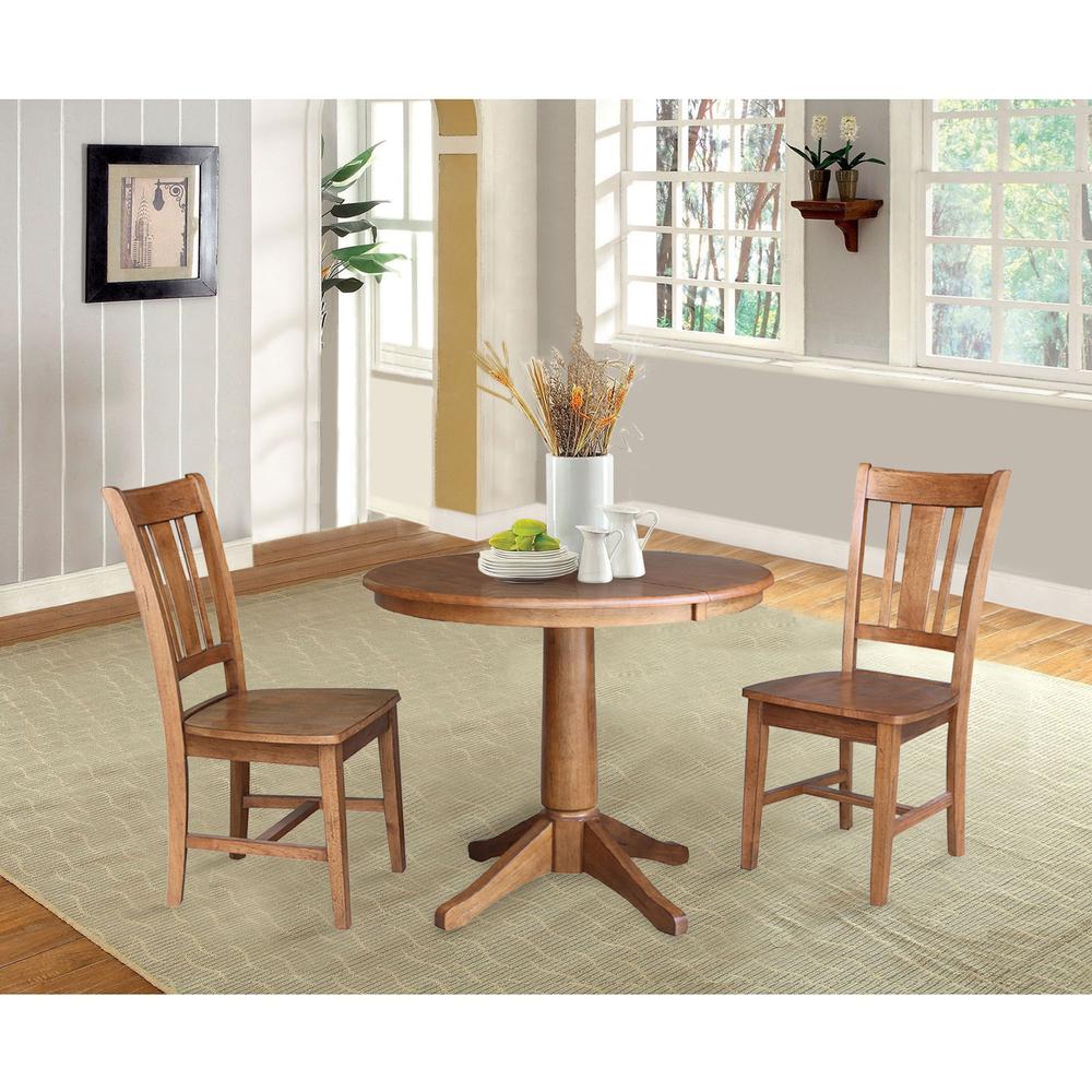 36" Round Extension Dining Table with 2 Chairs- 5574
