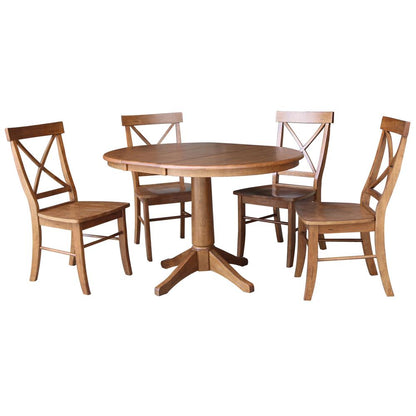 36" Round Extension Dining Table with 4 Chairs- 557431