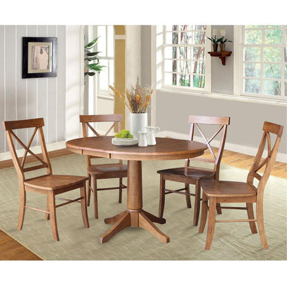 36" Round Extension Dining Table with 4 Chairs- 557431