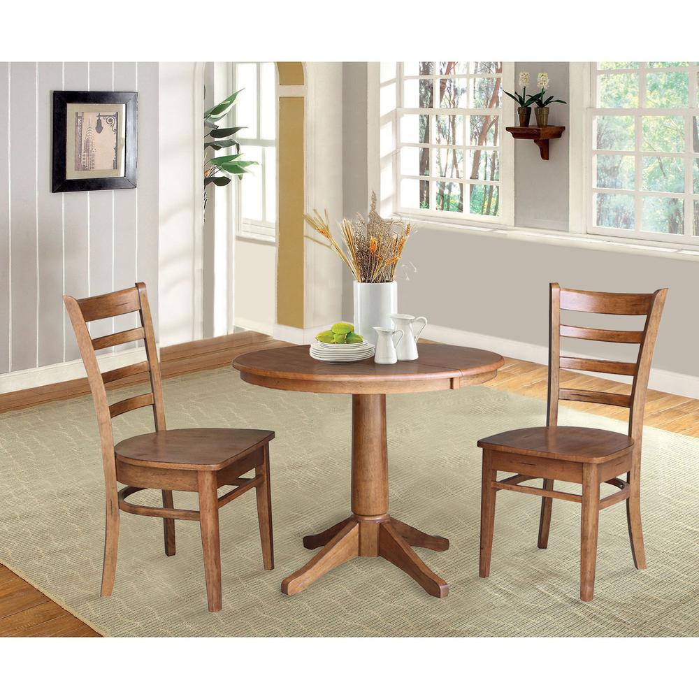 36" Round Extension Dining Table with 2 Chairs- 557448