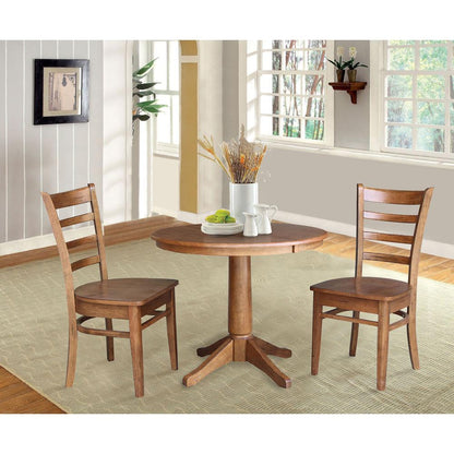 36" Round Extension Dining Table with 2 Chairs- 557448