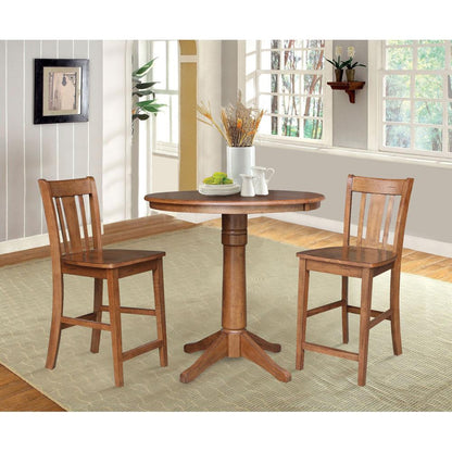 36" Round Extension Dining Table with 2 San Remo Stools- 557462