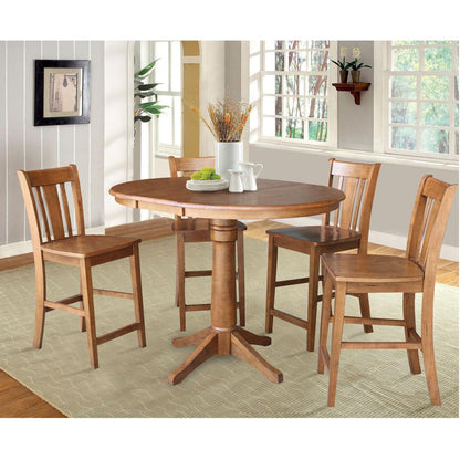 36" Round Extension Dining Table with 4 San Remo Stools- 557479