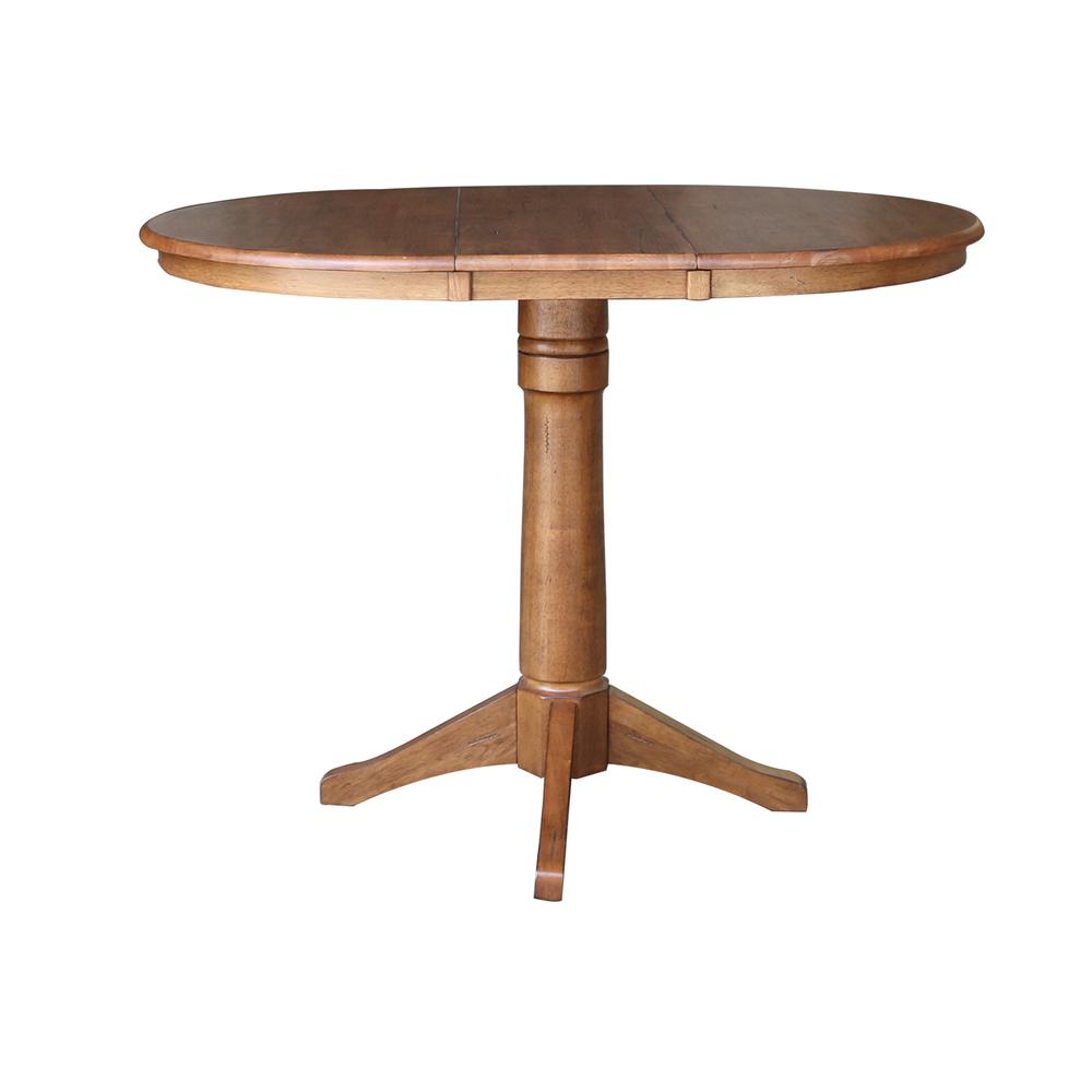 36" Round Extension Dining Table with 4 X-Back Stools- 557493