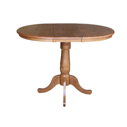 36" Round Extension Dining Table with 4- San Remo Stools- 55731