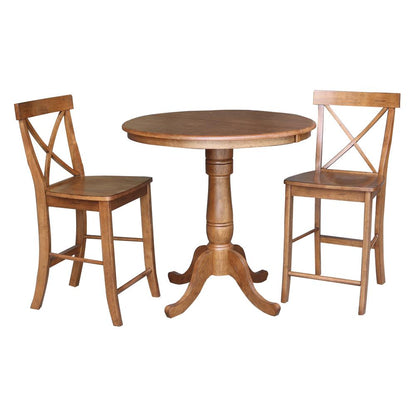 36" Round Extension Dining Table with 2- Stools- 557318