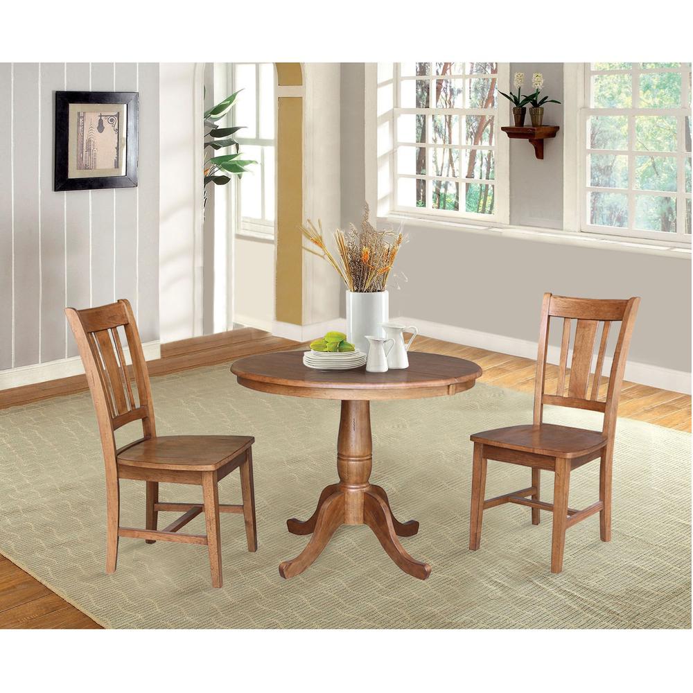 36" Round Extension Dining Table with 2- Chairs- 557233