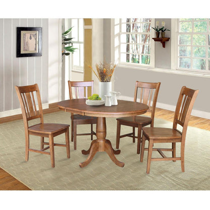 36" Round Extension Dining Table with 4 -Chairs- 55724