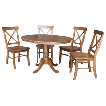 36"- Round Extension Dining Table with 4 Chairs- 557264