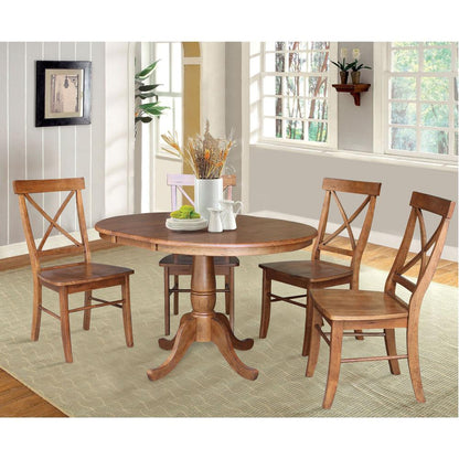 36"- Round Extension Dining Table with 4 Chairs- 557264