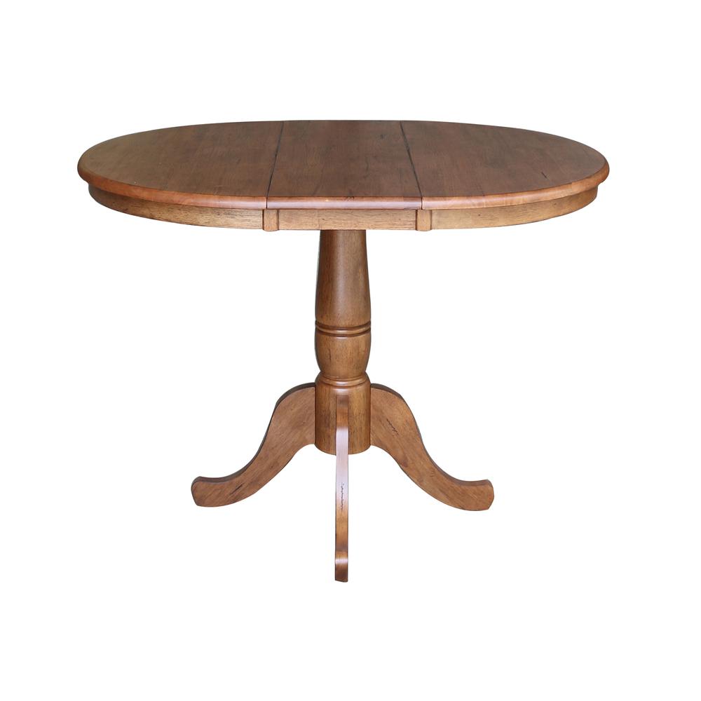 36", Round Extension Dining Table with 4 Chairs- 557288