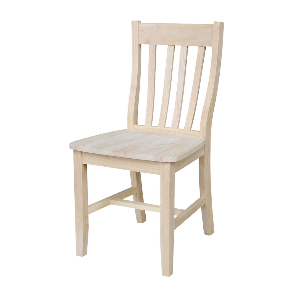 42 in Pedestal Table with 4 Dining Chairs in Unfinished - 5 Piece Set