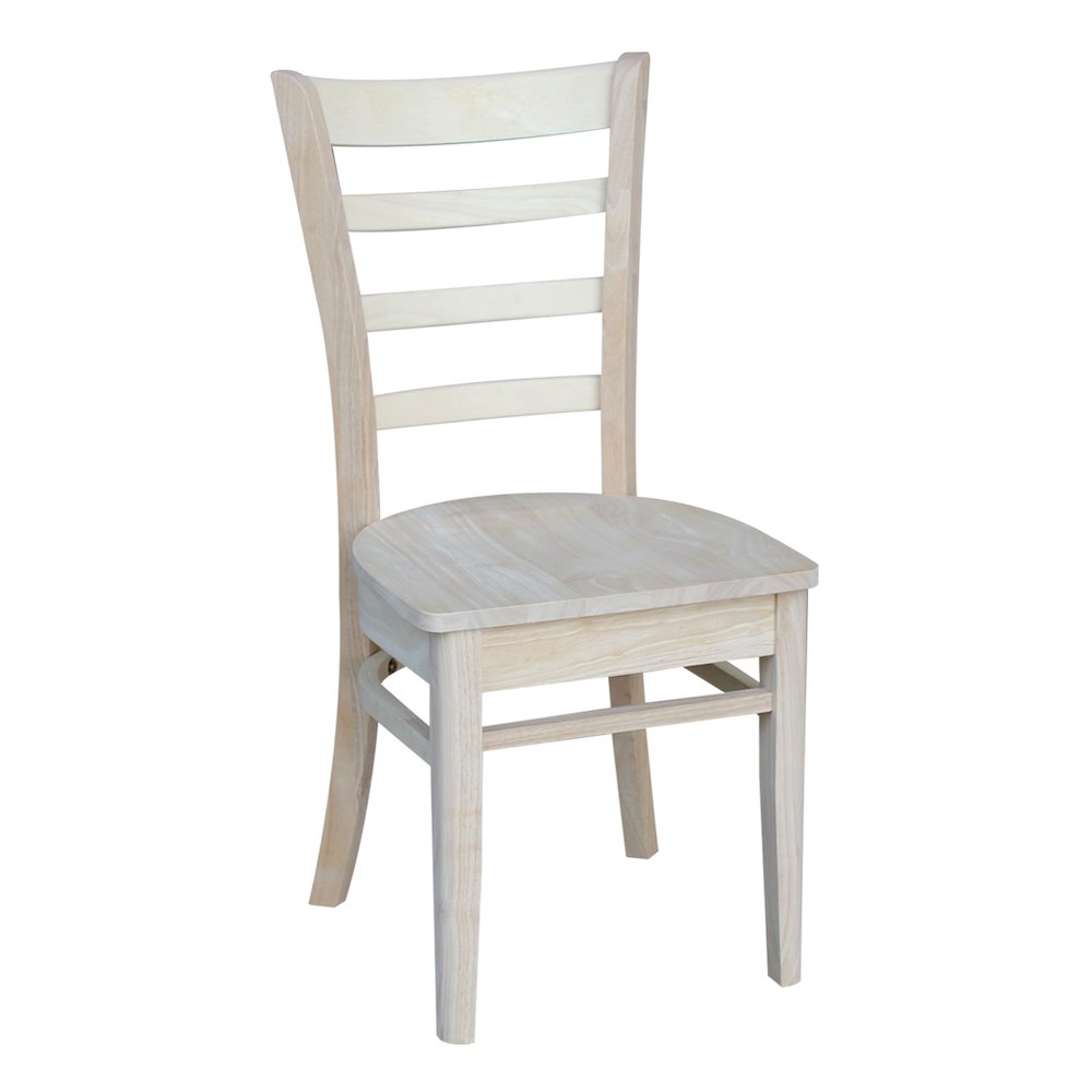 42 in Pedestal Table with 2 Dining Chairs in Unfinished - 3 Piece Set