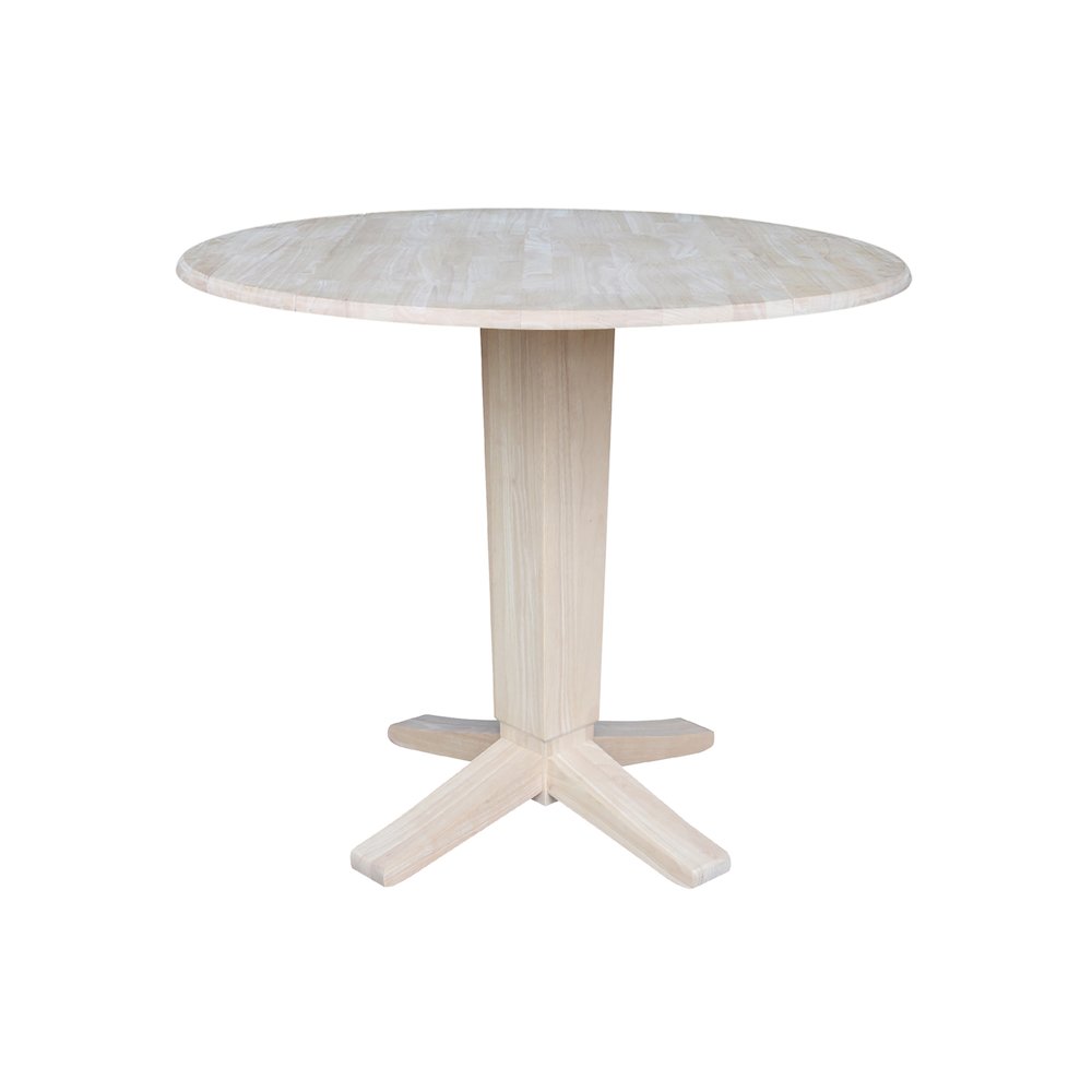 42 in Counter Height Dining Table with 2 Stools in Unfinished - 3 Piece Set
