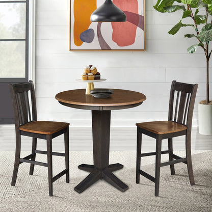 36 in Round Top Counter Height Dining Table with 2 Stools - 3 Piece Set