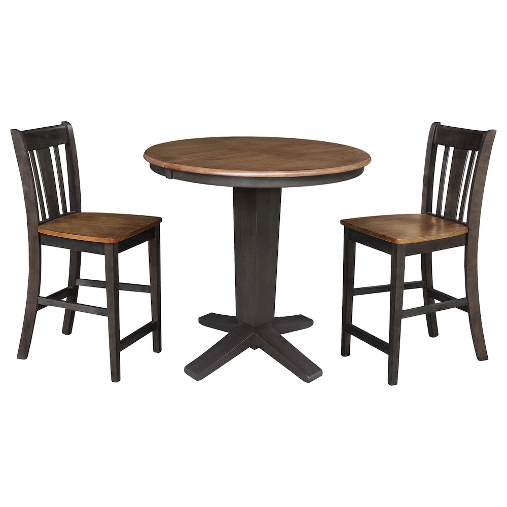 36 in Round Counter Height Dining Table with 12 and 2 Stools, 3Pcs Set