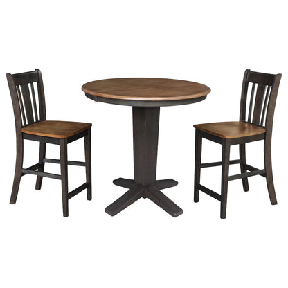 36 in Round Counter Height Dining Table with 12 and 2 Stools, 3Pcs Set