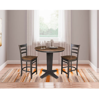 36 in Round Counter Height Dining Table with 12 and 2 Stools, 3Pcs Set