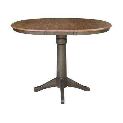Set of 5 pcs - 36" Round Extension Dining table with 4 counterHeight stools- 74224