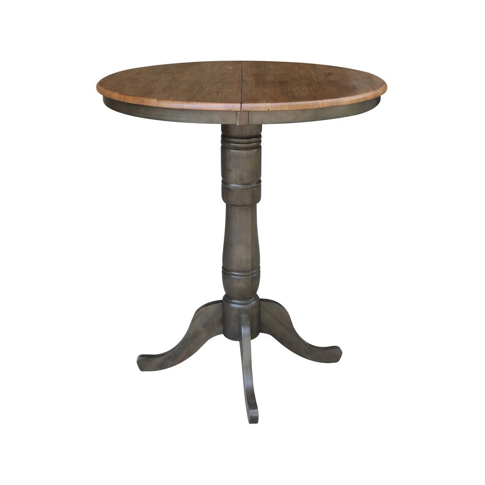 36" round top ped table with 12" leaf - 41.3"h - bar height