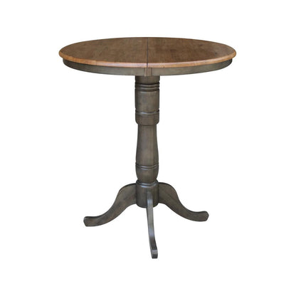 36" round top ped table with 12" leaf - 41.3"h - bar height