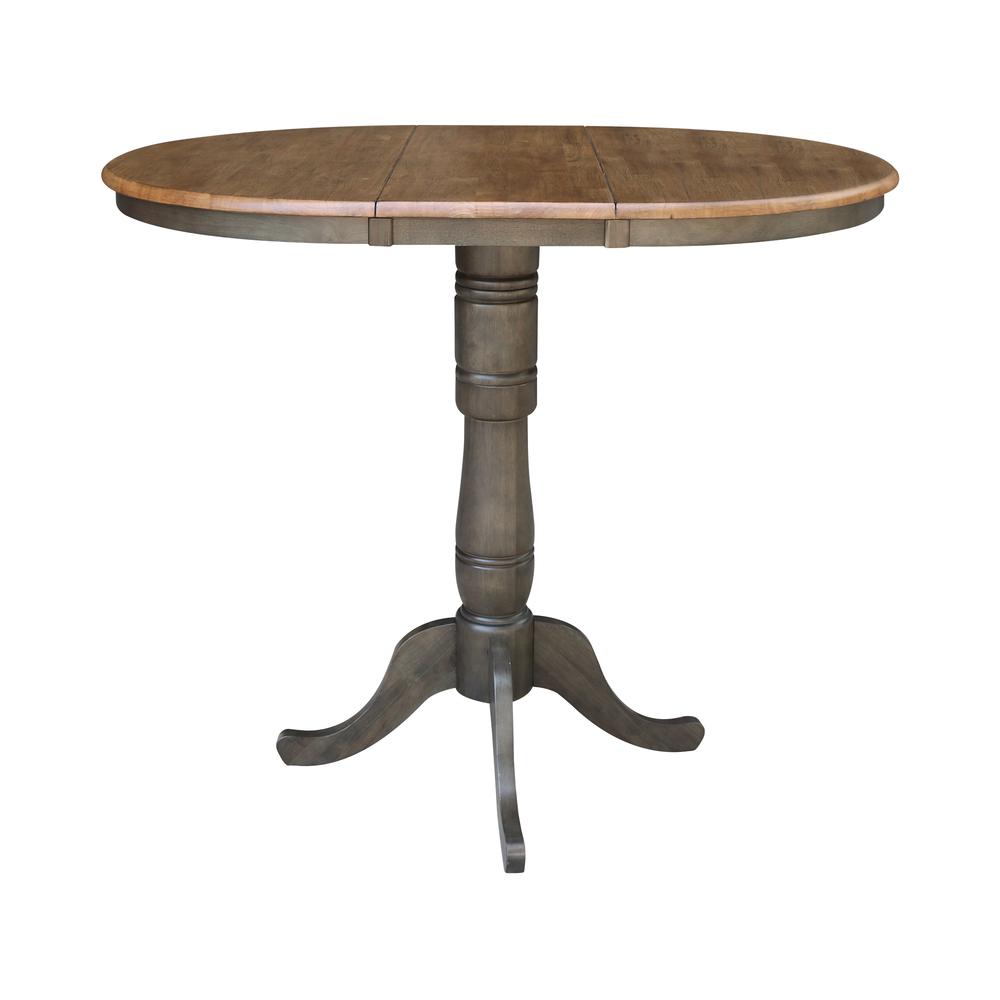 36" round top ped table with 12" leaf - 41.3"h - bar height