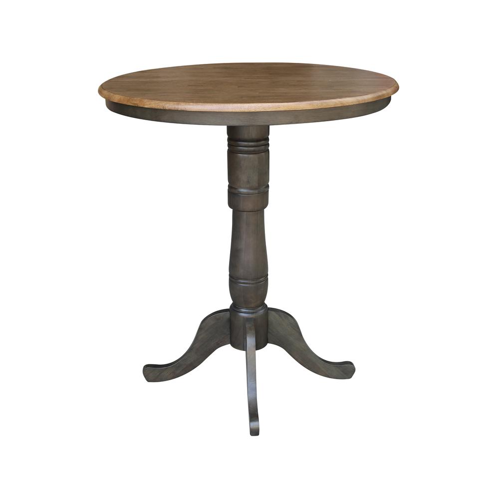 36" round top ped table with 12" leaf - 41.3"h - bar height
