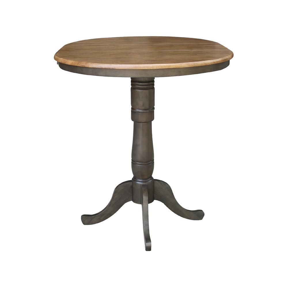 36" round top ped table with 12" leaf - 41.3"h - bar height