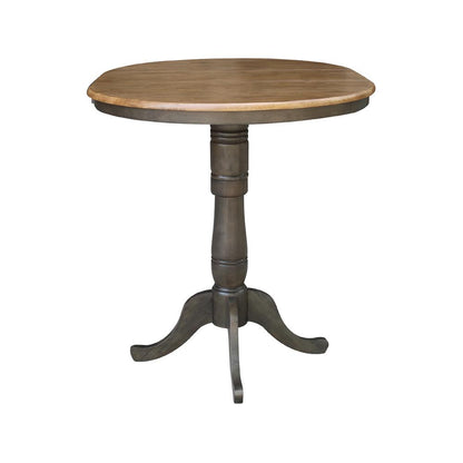 36" round top ped table with 12" leaf - 41.3"h - bar height